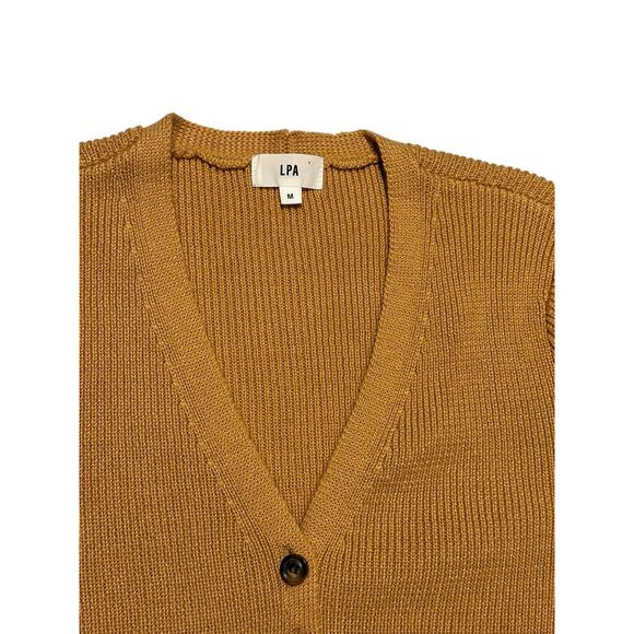 EUC LPA Kavala Rib Knit Button Front Maxi Dress Tan Wool Blend Size M Minimalist - Picture 5 of 8